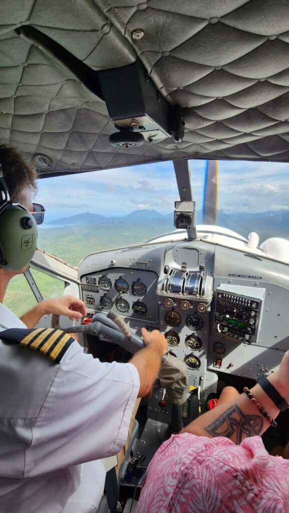 Seaplane, view from the cockpit